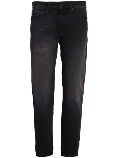 Hugo Boss Tapered-leg Jeans In Schwarz