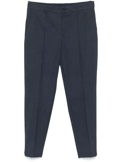 Hugo Boss Boss Slim-leg Wool-blend Trousers In Navy