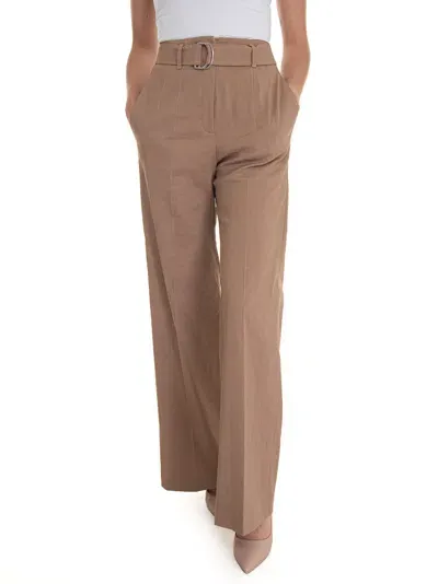 Hugo Boss Tasena Palazzo Trousers In Camelhair