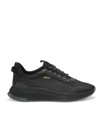 Hugo Boss Thermo-bonded Sneakers In Black