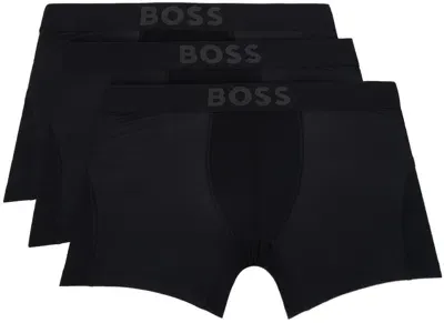 Hugo Boss Three-pack Black Boxer Briefs In Black 001