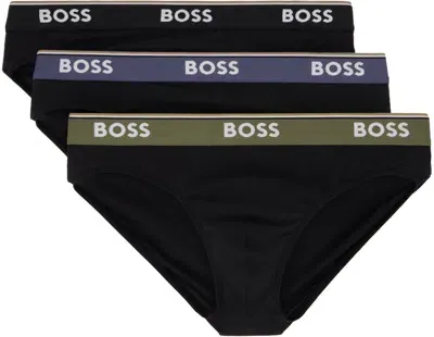 Hugo Boss Three-pack Black Briefs In Open Misc. 975