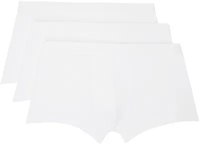 Hugo Boss Three-pack White Boxer Briefs In White 100