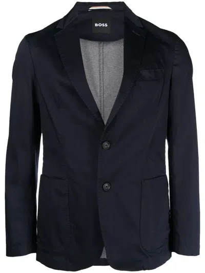 Hugo Boss V-neck Classic Blazer In Blue