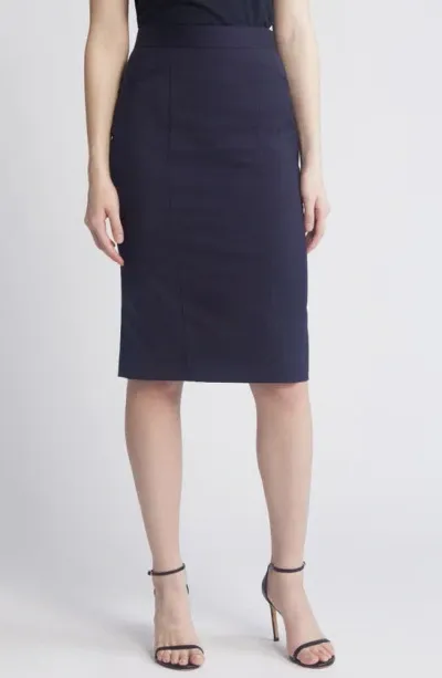 Hugo Boss Vanorda2 Wool Skirt In Sky Captain