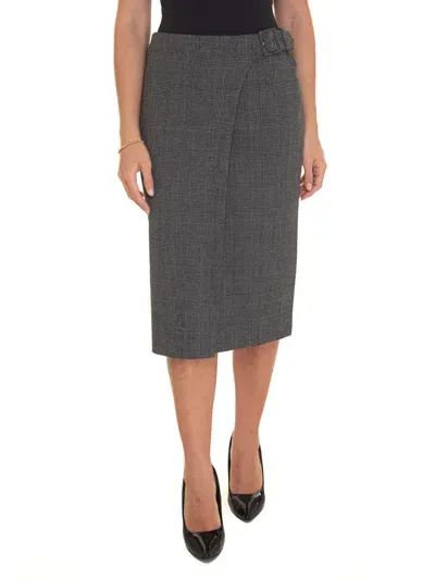 Hugo Boss Vitoka Wrap-over Skirt In Grey