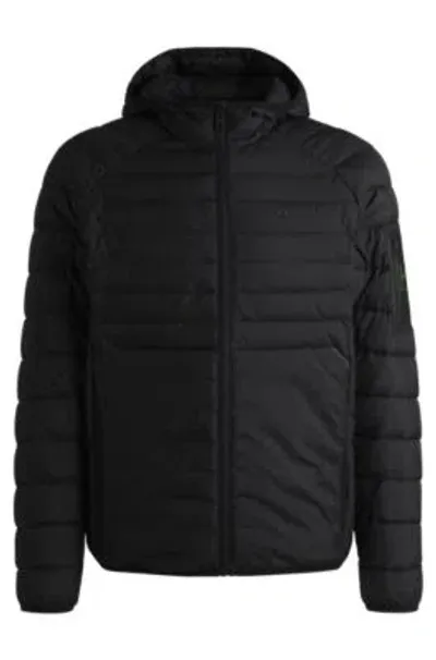 Hugo Boss Water-repellent Padded Jacket With Decorative Reflective Details In Dark Blue 402