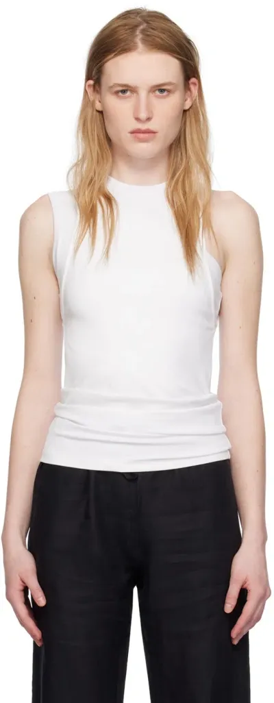 Hugo Boss White Layered Tank Top In 100 White