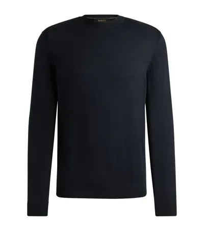 Hugo Boss Wool-cashmere Sweater In Blue