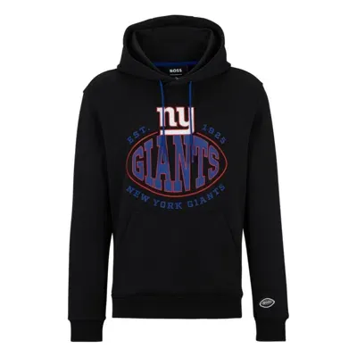 Hugo Boss Boss X Nfl Cotton-blend Hoodie With Collaborative Branding In Giants