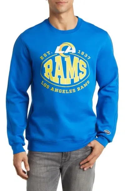 Hugo Boss Boss X Nfl Cotton-blend Sweatshirt With Collaborative Branding In Rams Bright Blue