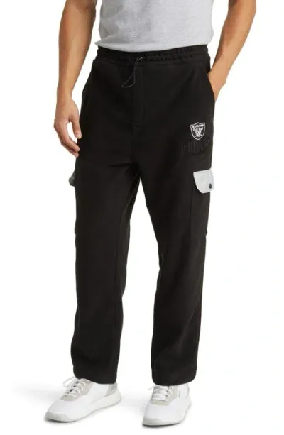 Hugo Boss Boss X Nfl Fleece Tracksuit Bottoms With Collaborative Branding In Raiders Black