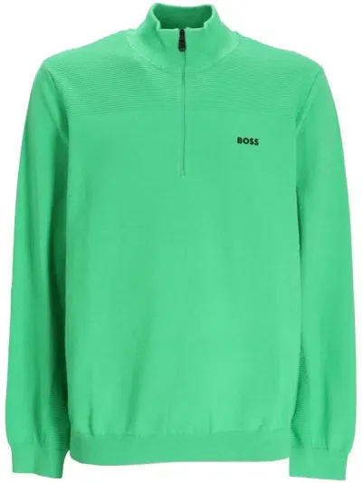 Hugo Boss Zipped Sweatshirt In Green