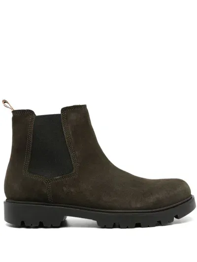 Hugo Adley Suede Chelsea Boots In Green