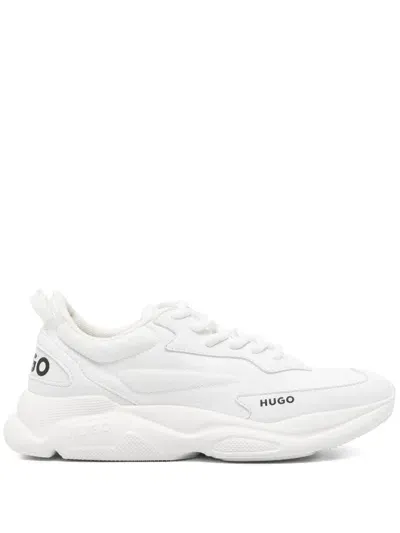 Hugo Contrasting-logo Sneakers In White