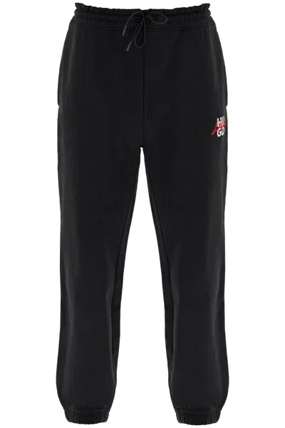 Hugo Cotton Logo Joggers For In Black