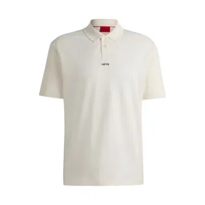 Hugo Logo-print Cotton Polo Shirt In Beige