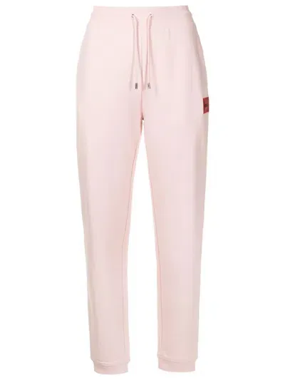 Hugo Cuffed Logo-patch Track Pants In Pink