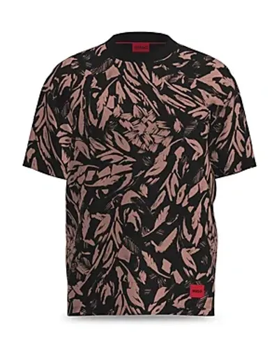 Hugo Dandiego Cotton Printed Tee In Black