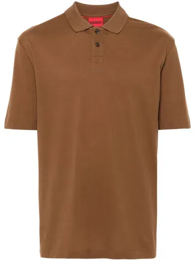 Hugo Dangula Polo Shirt In Brown