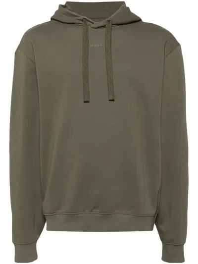 Hugo Dapo Logo-print Drawstring Hoodie In Green