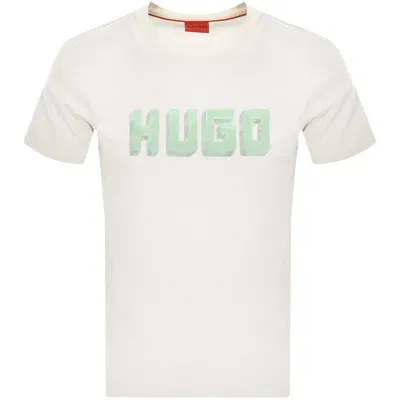 Hugo Daqerio Crew Neck Short Sleeve T Shirt Cream