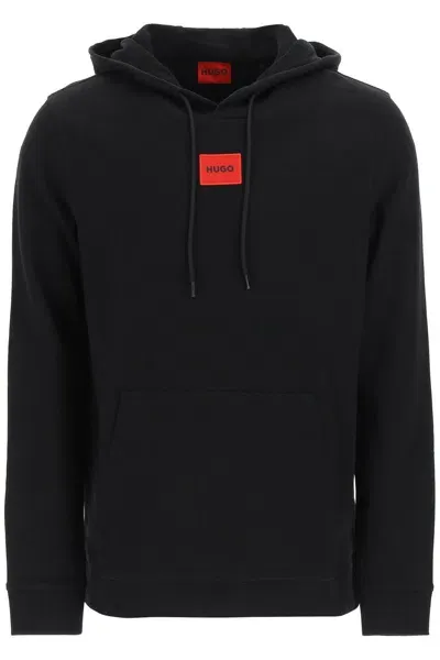 Hugo Kids'  Daratschi Logo Patch Hoodie In Black