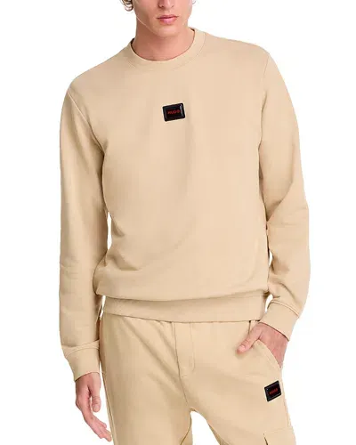 Hugo Diragol_gel Cotton Logo Sweatshirt In Open Beige