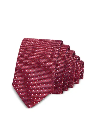 Hugo Dotted Skinny Tie In Open Pink