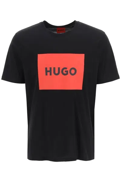 Hugo Dulive T Shirt With Logo Box In Black