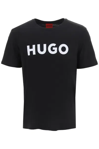 Hugo Cotton-jersey T-shirt With 3d Logo In Black