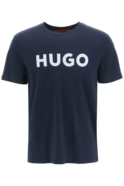 Hugo Dulivio Logo T Shirt In Blue