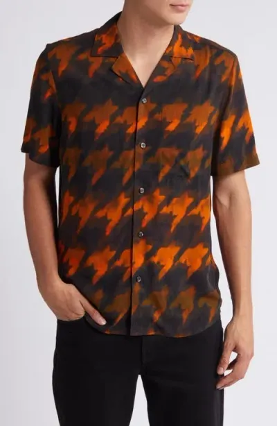 Hugo Ellino Camp Shirt In Open Orange