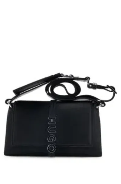 Hugo Faux-leather Crossbody Bag With Logo Hardware In Black