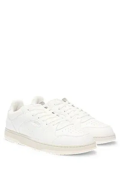 Hugo Faux-leather Trainers With Contrasting Details In White 100