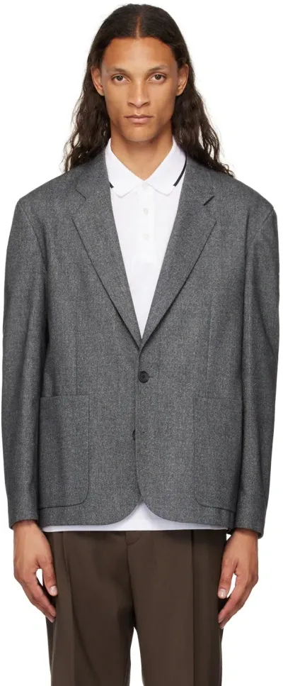 Hugo Gray Lined Blazer In Lght/pstl Grey, 056