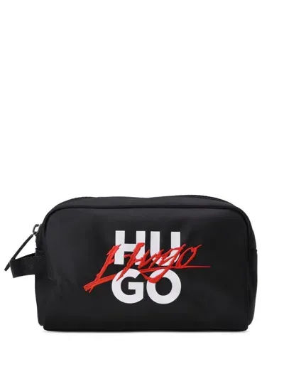 Hugo Handwritten 2.0 Wash Bag In Black