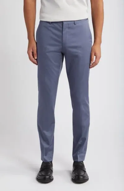 Hugo Hesten Stretch Cotton Pants In Medium Blue