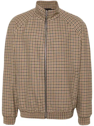 Hugo Houndstooth-pattern Jacket In Neutrals