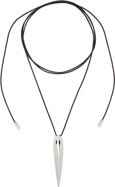 Hugo Kreit Black Nail Necklace In Silver