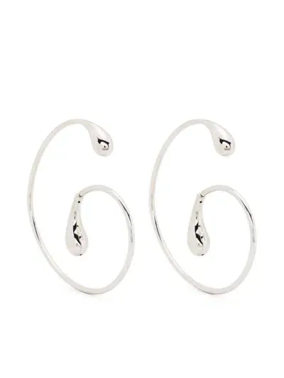 Hugo Kreit Pistil Mega Hoop Earrings In Silver