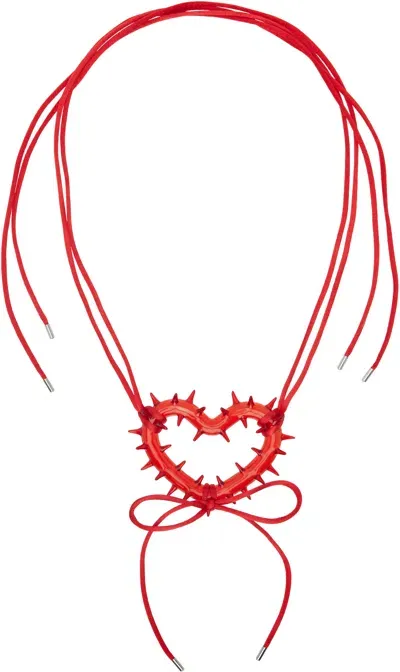 Hugo Kreit Red Spiky Heart Necklace