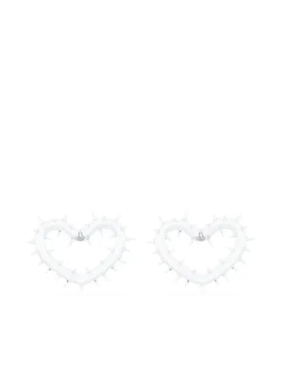 Hugo Kreit Spiky Heart Transparent Earrings In Neutrals