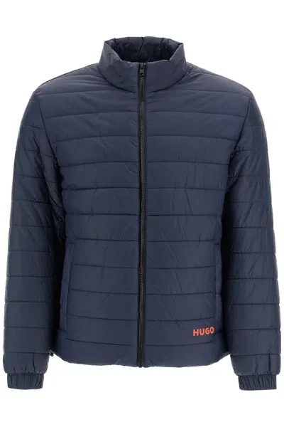 Hugo Lightweight Recycled Nylon Down Jacket In Blue