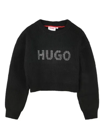 Hugo Kids' Logo-embellished Jumper In Black