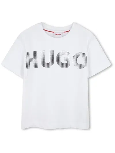 Hugo Kids' Logo-embellished T-shirt In White