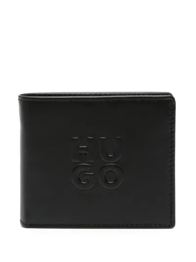 Hugo Logo-embossed Wallet In 黑色