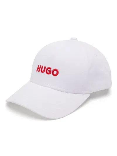 Hugo Logo-embroidered Cotton Cap In 白色