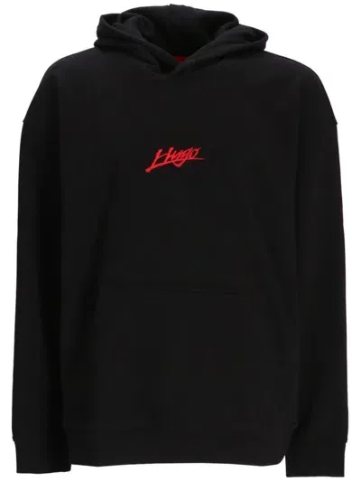 Hugo Logo Hoodie In Black 001