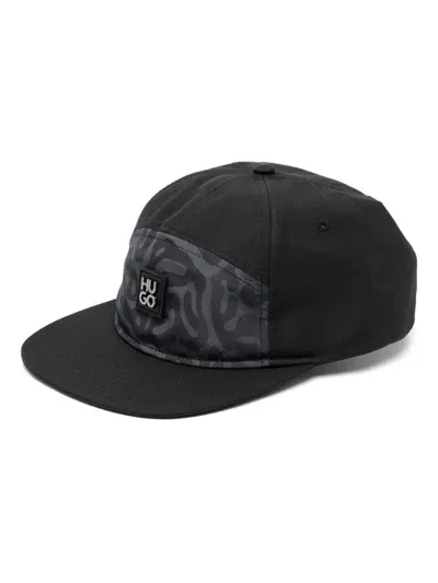 Hugo Logo-plaque Baseball Cap In Black